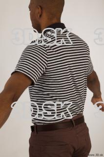 Upper black white striped shirt brown jeans of Arturo 0005